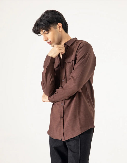 FLAP POCKET TEXTURED SHIRT